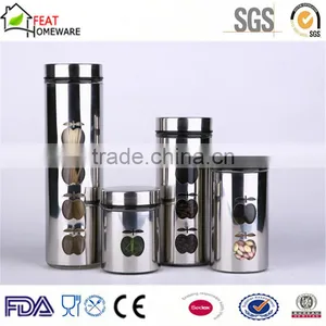 Wholesale Cheap Metal Covered Can Glass Canister Food Storage Jar thumbnail-1