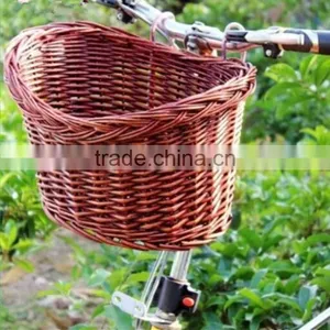 Wholesale Handmade Wicker Bicycle Accessories Bike Basket Dog Carrier thumbnail-1