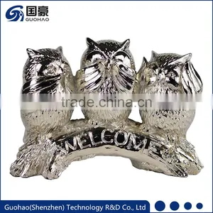 Aluminum Attractive Welcome Owl Garden Sign Statue thumbnail-1