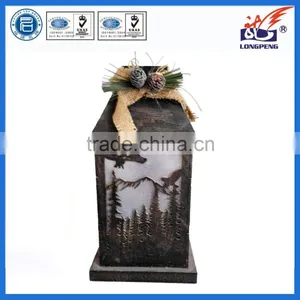 2015 Best Seller European Style Wooden LED Lighted Decrative Lantern for Holiday Decoration thumbnail-1
