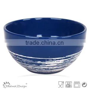 Round Shape Ceramic Rice Bowl With Silk Screen Antique Brush thumbnail-2