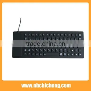 Silicon Waterproof Flexible Keyboard USB Soft Foldable Keyboard Roll Up Keyboard thumbnail-2