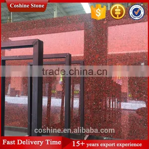 Hot Sale Hight Quality Rosso Santiago Granite Red Polished Slabs thumbnail-1