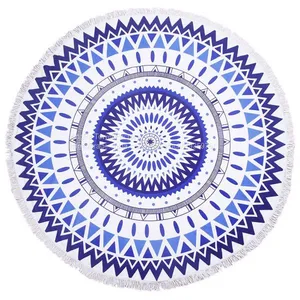 1500mm Extra Large Round Beach Towels With Tassels/custom Printed Pattern Round Beach Towles thumbnail-4