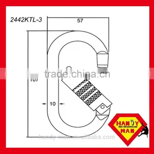 2442KTL Galvanized Twist Lock Galvanized Steel Oval Round O Ring Carabiner thumbnail-4