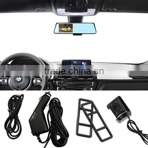 2016 New HD 4.3" Dual Lens Video Recorder Dash Cam Rearview Mirror Car Camera DVR CEG85 thumbnail-1