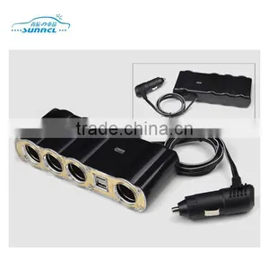 12V 24V Output 5V 2100mA Car Cigarette Lighter Socket 1 Hole 2 USB With Flexible Plug thumbnail-2