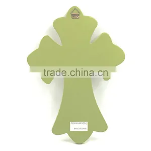Religious Wooden MDF Resin Bird and Leaf Print Tableware Hanging Unique Wall Crosses thumbnail-4