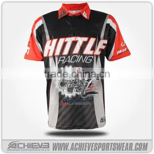 Wholesale Custom 100% Polyester Sublimated Motor Racing Team Polo Shirts thumbnail-1