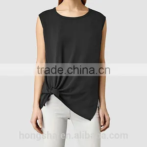 2016 Fashion Lightweight Knot Hemline Sleeveless Tank Top HST8036 thumbnail-4