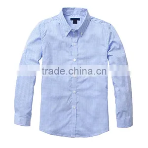 British Style 2017 Spring School Boys Shirt Long Sleeved Cotton Plaid Shirt thumbnail-5