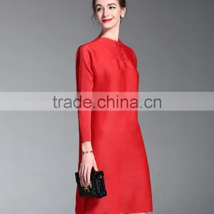 Chinese National Style Plus Size Ladies Draped Dress With Buttons thumbnail-2
