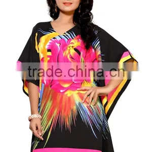 New Design Canvas Crepe Digital Printed Kaftan / Poncho/children Kaftan thumbnail-1