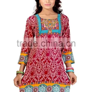 Canvas Crepe Printed Styles Kurtis/jeans Kurti Tops thumbnail-4