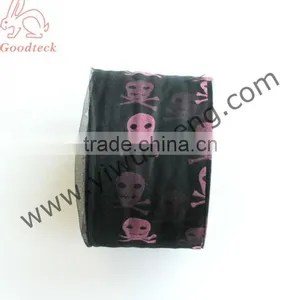 Halloween Skull Soft Nylon Tulle Fabric Roll, 6"x100yd (60"x100YD) Halloween Black Lace Tutu Skirt Material thumbnail-1
