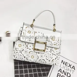 Zm50181b New Style Fashion Lady Bag Hollow Out Flowers pu Handbag Women thumbnail-1