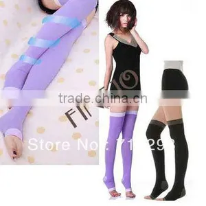 Leggings Sleep Socks Pressing Germa Sleeping Beauty Leg Slim Slimming Socks Stockings Black Purple 7224 thumbnail-1