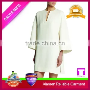 Fashion Clothes Collarless 3/4 Sleeve Open Women Loose Body Night Dress thumbnail-1