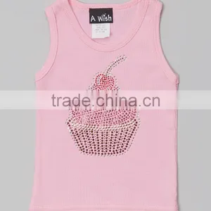Newest Pink Girl Vest Cotton Summer Girls Shirts Fancy Kids Clothes GT90423-21 thumbnail-1