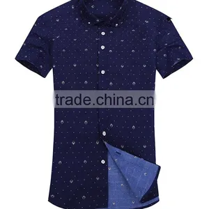 2016 NEW COLLECTION SUMMER PATTERN SHIRT SEMI-TAILORED FIT Short Sleeve for Men thumbnail-2