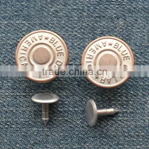 High Quality Logo Brass Jeans Button, Shank Button JS-212-CR thumbnail-1