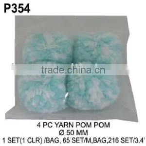 P354 4PC YARN Pom Poms thumbnail-1