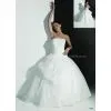 Whole Sale Custom Made Bridal Wedding Dress Organza Material thumbnail-1