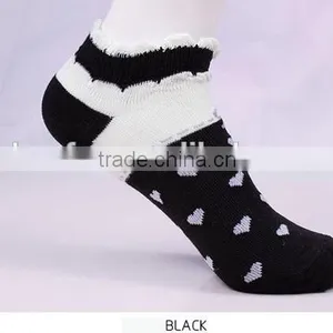 100%cotton Pretty Lace Love Heart Pattern Women Socks thumbnail-2