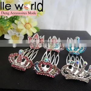 3 CM Mini Flower Rhinestone Hair Comb Clip thumbnail-2