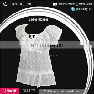 Latest Trendy Promotional 100% Cotton Designer Woman Blouse thumbnail-2