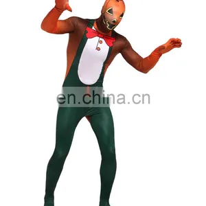 Halloween Lycra Spandex Zentai Suits Wrestling Cosplay Costume Superhero Pumpkin S-XXL thumbnail-1
