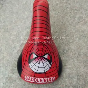 Popular Fashion Popular Children's Bicycle Saddle White and Red Printed Leather Bicycle Seat thumbnail-1