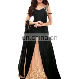 Party Wear Anarkali Net Lehenga With Georgette Semi_Stitched Top 2017 thumbnail-1
