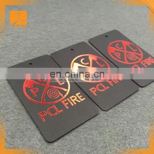 Hot Sale Custom Black Card Paper Hang Tag/gold Foil Center Folded Swing Tag thumbnail-3