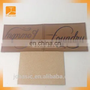 Wholesale Custom Clothing Brand Name Real Leather Embossed Leather Label thumbnail-4