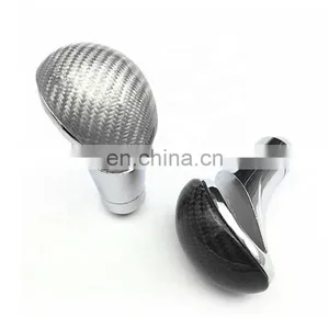 Universal Chrome/Real Carbon Fiber Ergonomic Automatic Gear Shifter Shift Knob thumbnail-3