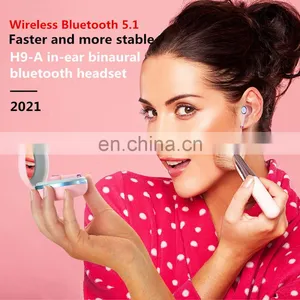 Новые подарки для девушек 2021 года. Бесконтактные миниатюрные беспроводные наушники TWS с автоматической парой по стандарту BT 5.1 для спорта с зеркалом thumbnail-5