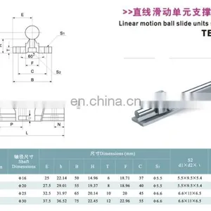 Dimension 16mm Tbr16 Linear Rail Guide Linear Support Shaft Linear Bearing TBR16 thumbnail-2