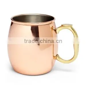 Hammered Copper Lemon Water Cup With Brass Handle, Copper Moscow Mule Mug thumbnail-3