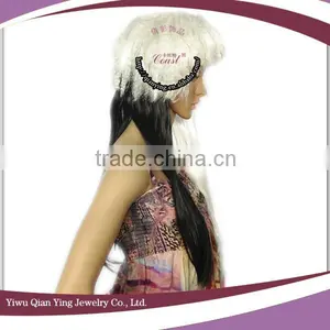 Cheap Long Half Black and Half White Color Synthetic Halloween Party Wig thumbnail-2