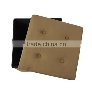 Yes Folded Brown Folding Storage Ottoman thumbnail-4
