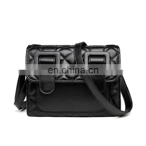 Fashion Korean Style Pu Leather Rhomb Oblique Crossbody Handbag Large Capacity Shoulder Bag Ladies thumbnail-1