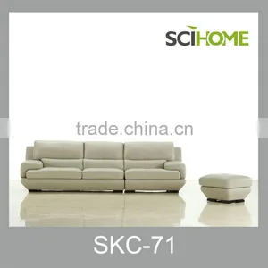 Modern Design Leather Sofa 3 Seater With Ottoman thumbnail-1