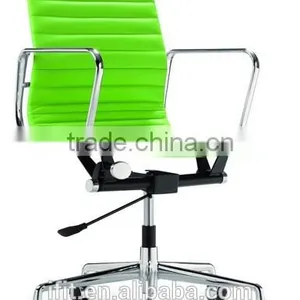New Product Yellow Leather Office Chair No Swivel/Swivel Office Chair No Wheels thumbnail-4