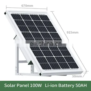 Solar System Off-grid Energy Storage System 100W 40/50Ah for Home Farm Island Outdoor 4G Router Lighting Surveillance Camera thumbnail-2