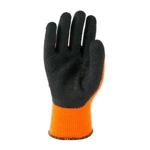 Best Cold Weather 7 Gauge Polyester Loop Napping Liner Latex Crinkle Coated Thermal Construction Gloves thumbnail-4