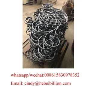 Wrought Iron Components Forged Elements Decoration Motif Panels for Gate Railing Handrail Balustrade thumbnail-1