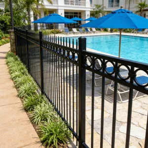 Wholesale Price Galvanized Steel Fence Used for the Backyard of Villa Residences Facilities Modern Rust-proof Fence thumbnail-4