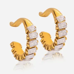 Custom Tarnish Resistant Gold Plated Earrings - Stainless Steel Fashion Jewelry thumbnail-1