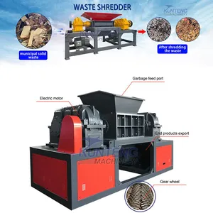 Heavy Duty Mattress Shredder Biomass Hay Plastic Lumps Glass Bottle Shredding Machine EPC thumbnail-1